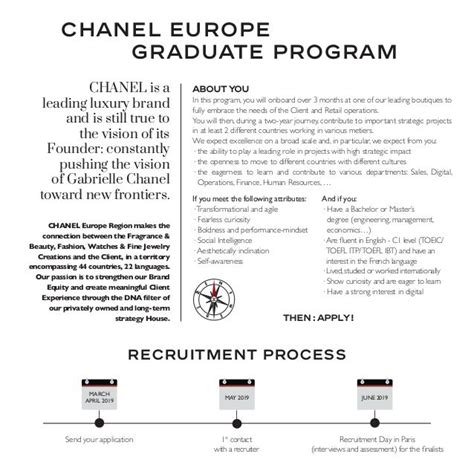 chanel europe graduate programme